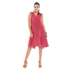 Oh My Gauze Women's Tabasco Cotton Summer Dress in Watermelon Pink Size S